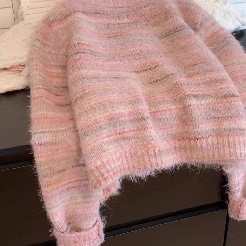 VILZSTUDIOS Chic Vintage Striped Knitted Cardigan