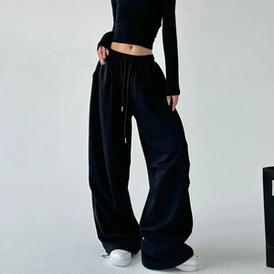 VILZSTUDIOS Gray Wide Leg Drawstring Pants