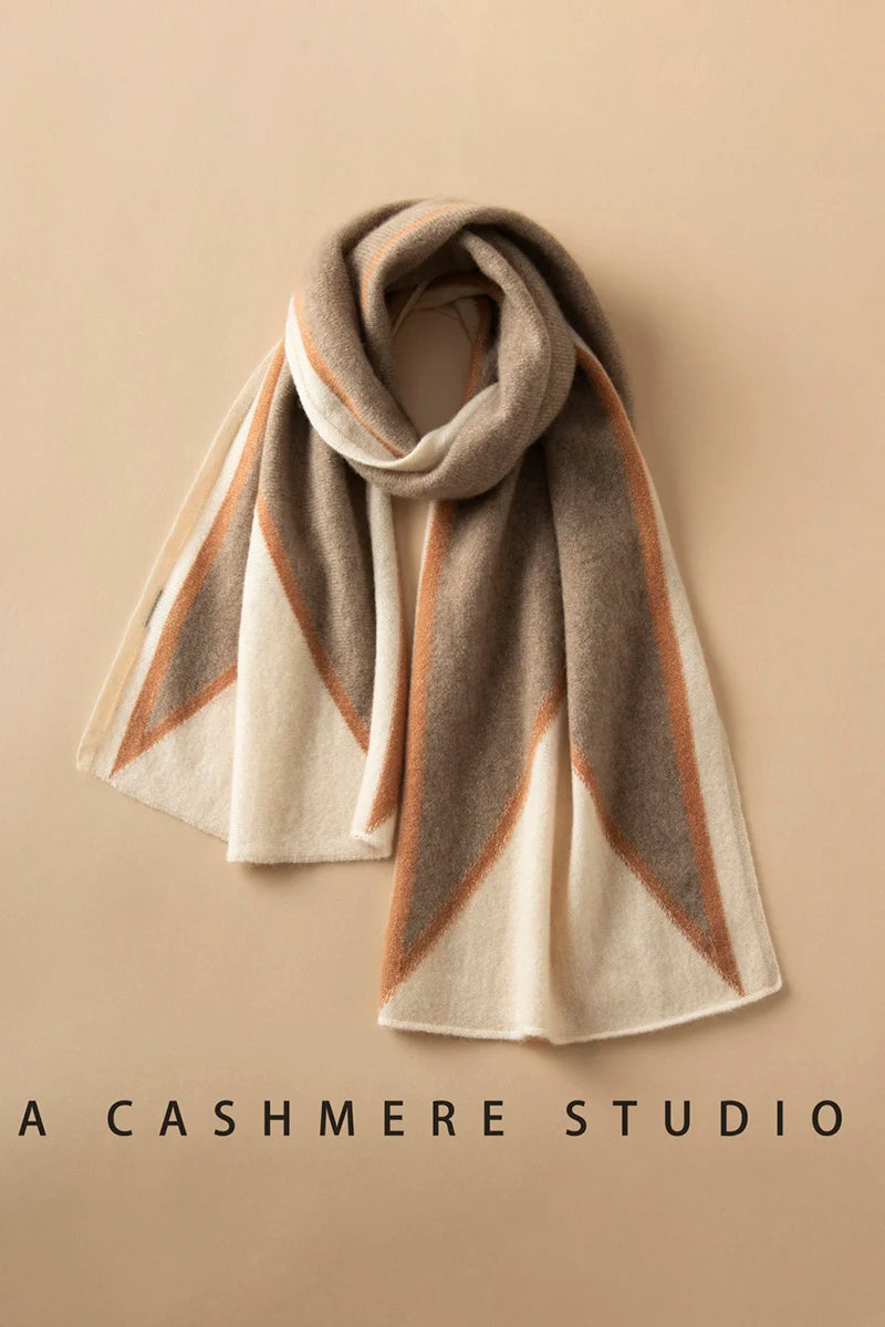 VILZSTUDIOS A-class High-quality 100% Cashmere New Cashmere Scarf 100% Knitted Warm Neck-Protecting High-end Fashion Wild Color in Winter.