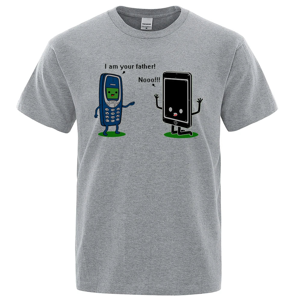 VILZSTUDIOS Funny Father Phone Cotton T-Shirt