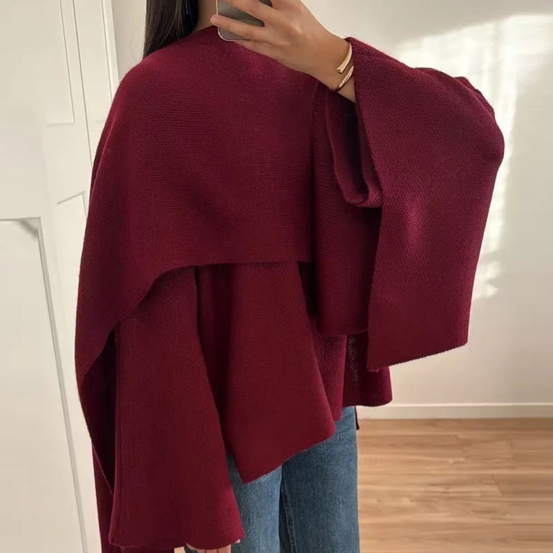 VILZSTUDIOS Elegant Knit Cloak Sweater