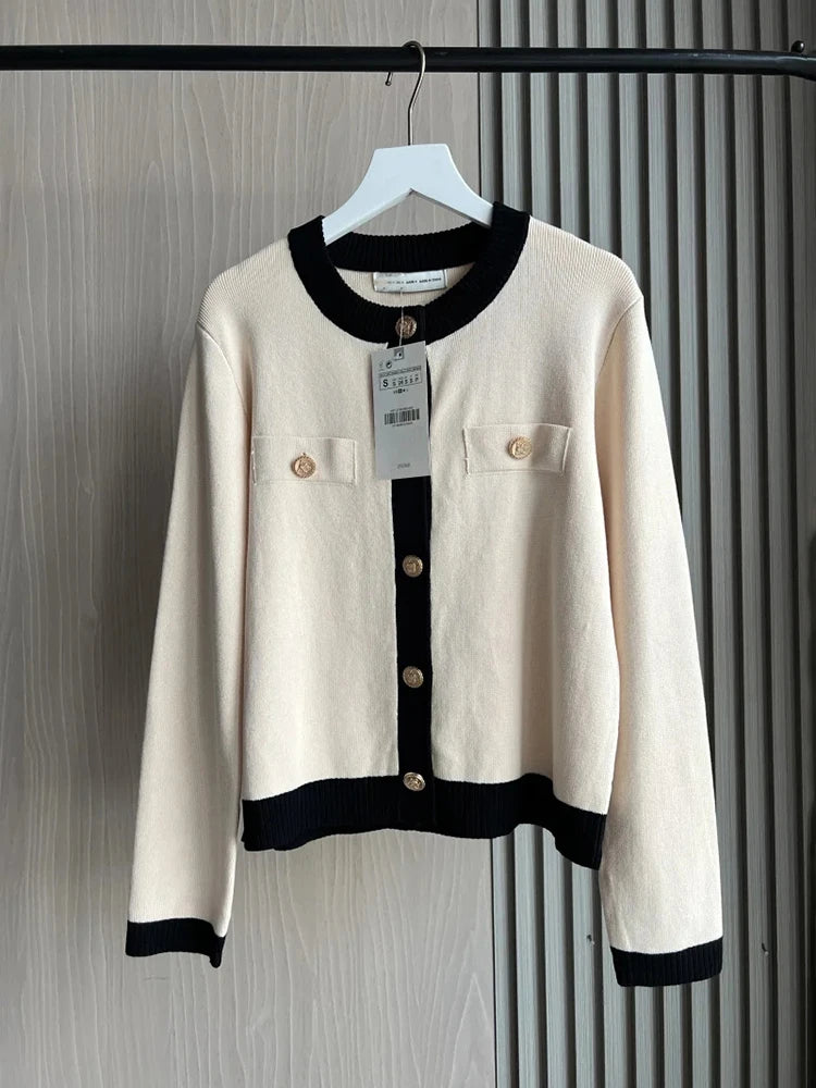 VILZSTUDIOS Basic Knitted Round Neck Cardigan