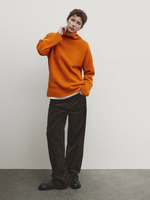 VILZSTUDIOS Orange Slouchy Wool Blend Sweater