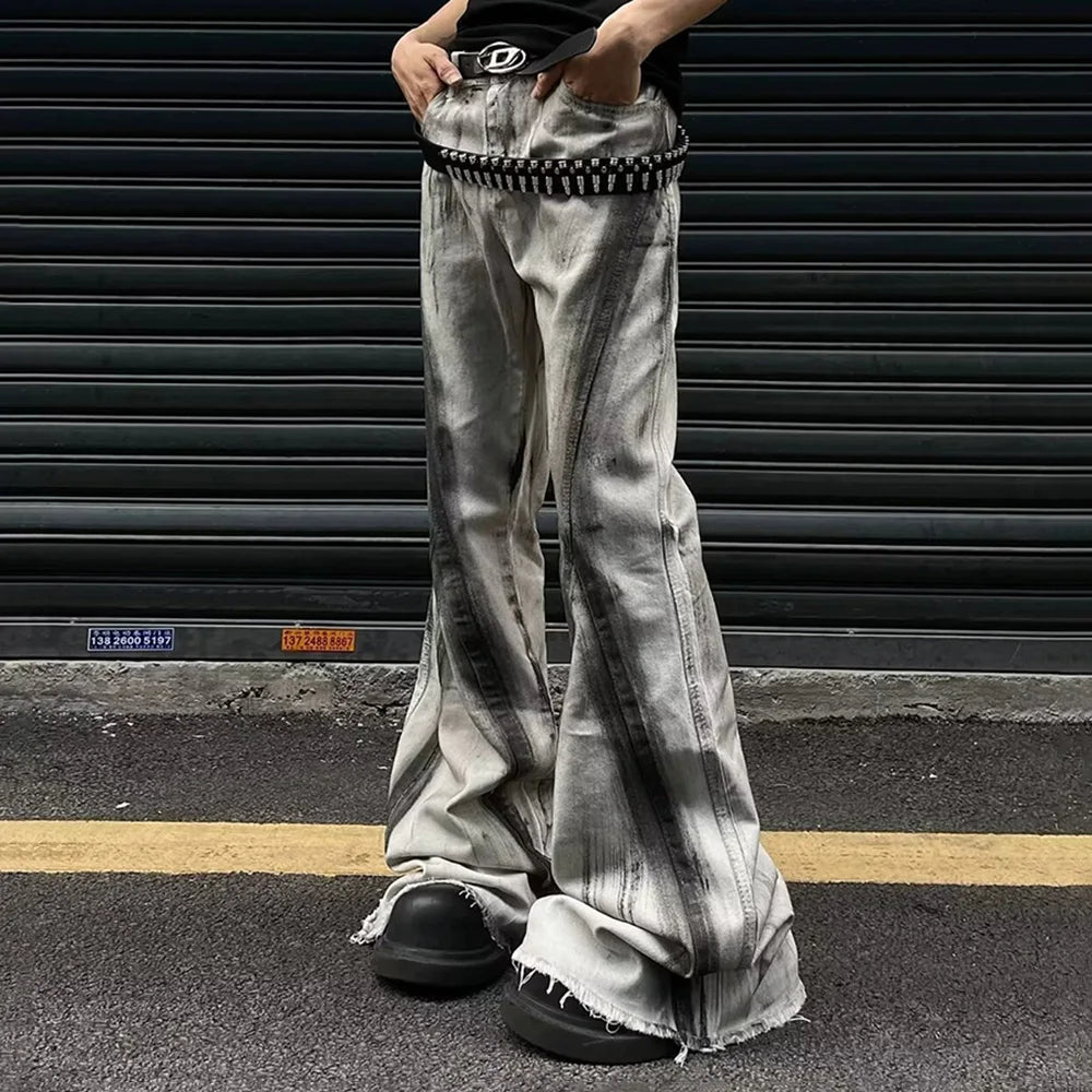 VILZSTUDIOS Retro Gradient Flared Denim Trousers Jeans