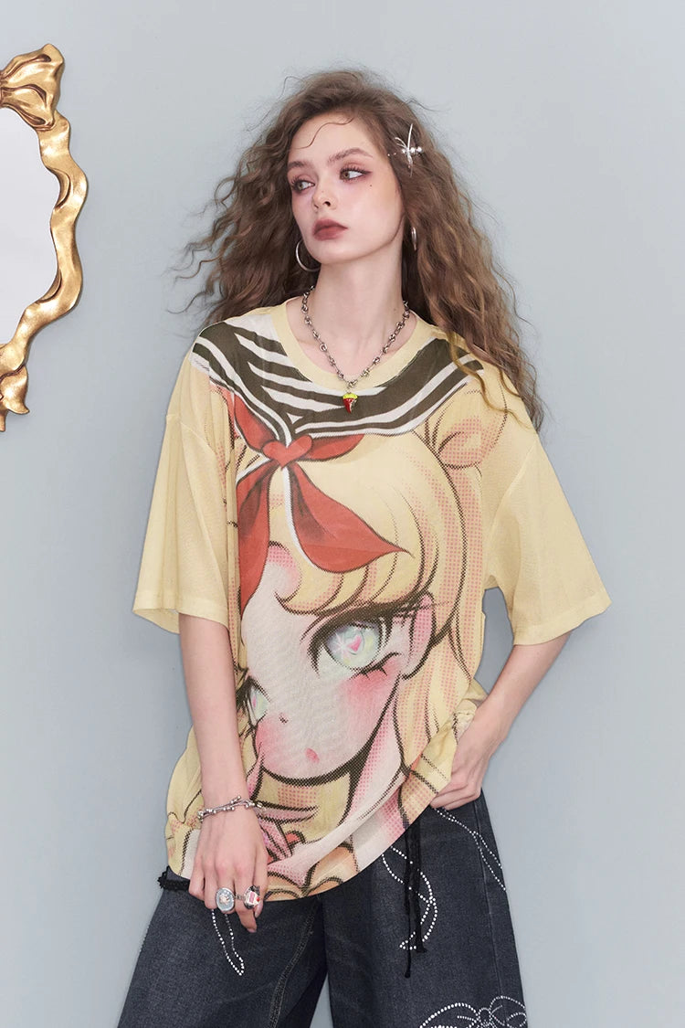 VILZSTUDIOS Sweet Animated Printed Loose T-Shirt