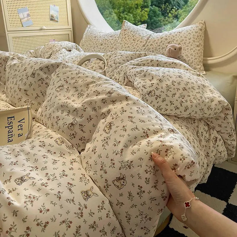 VILZSTUDIOS Elegant Floral Duvet Cover Bedding Set