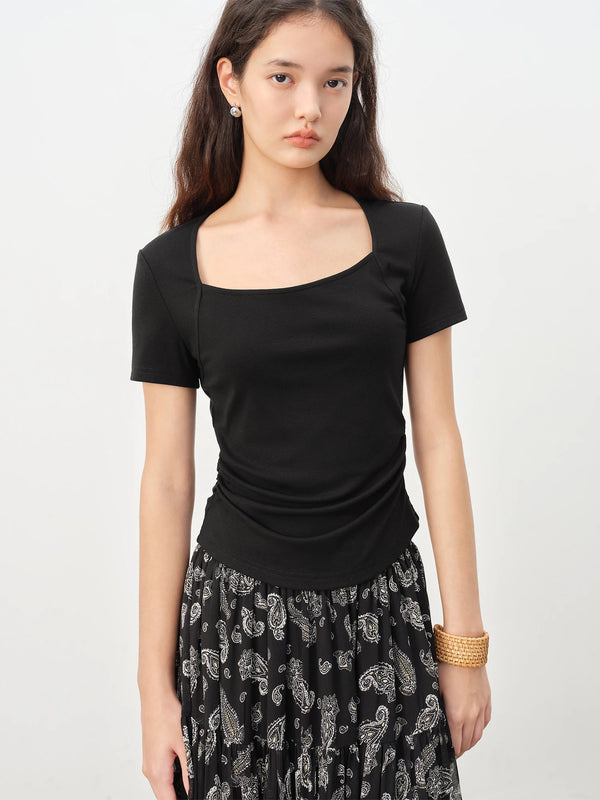 Slim Fit Square Neck T-Shirt