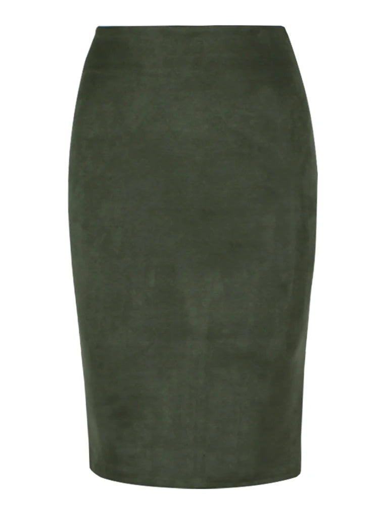 VILZSTUDIOS High Waist Suede Pencil Skirt
