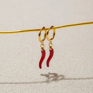 VILZSTUDIOS Women Red Chili Pepper Drop Earring