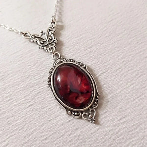 VILZSTUDIOS Gothic Red Quartz Charm Necklace