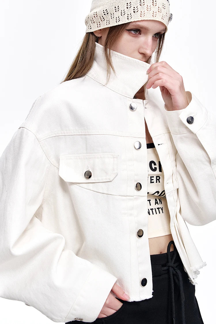 VILZSTUDIOS Golden Button Cropped Jacket
