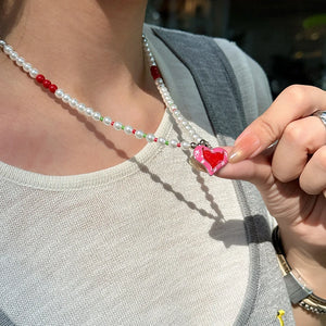 VILZSTUDIOS Unique Copper Alloy Pearl Pendant Necklace