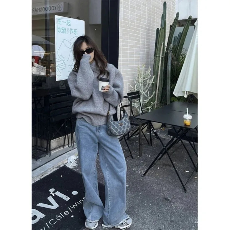 VILZSTUDIOS Cozy Korean Knit Pullover Sweater