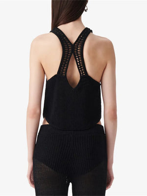 VILZSTUDIOS Sleek Slim Fit Hollow Knit Tank Top