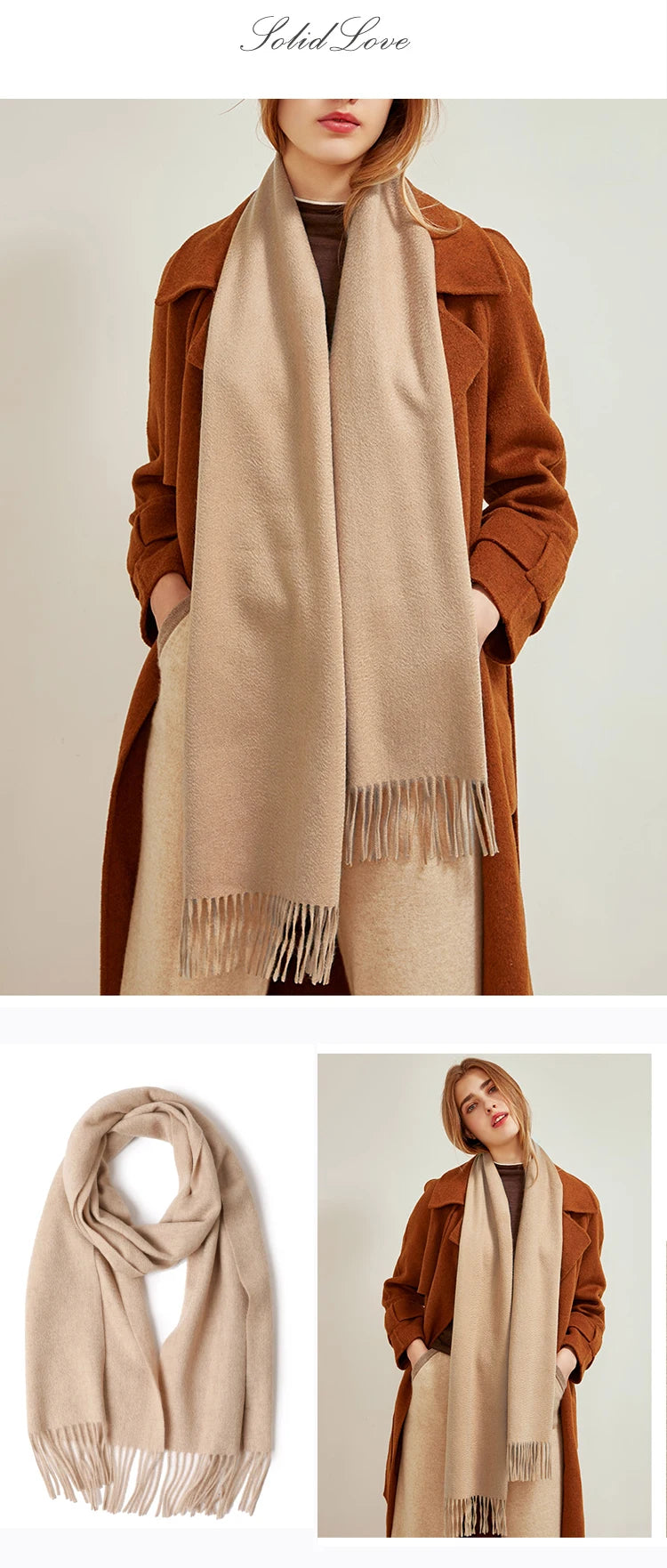 VILZSTUDIOS Winter Scarf Women  Wool Scarves Adult Scarves for ladies 100% Wool scarft women Fashion Cashmere Poncho Wrap
