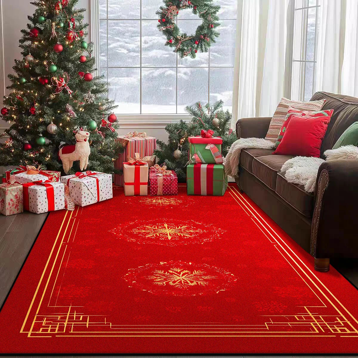 VILZSTUDIOS Luxurious Festive Red Rugs