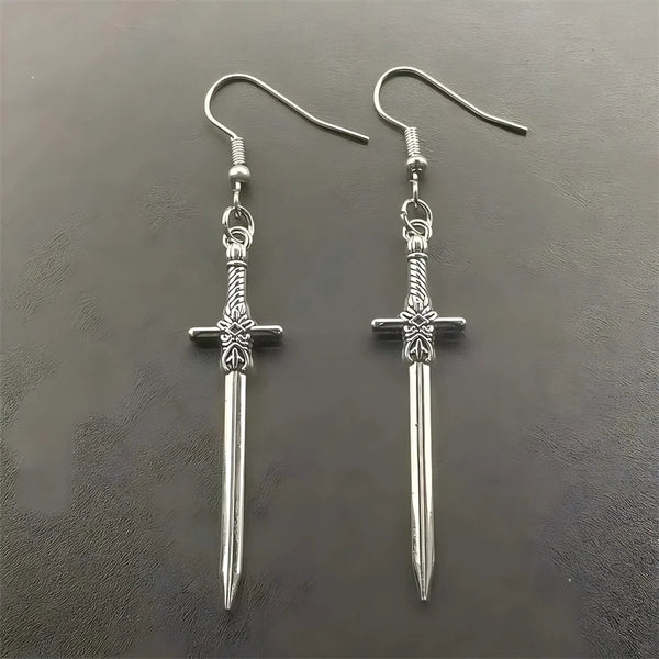 Vintage Dagger Long Drop Earring