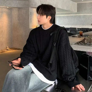 VILZSTUDIOS Korean Style Round Collar Sweaters