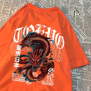 VILZSTUDIOS Vintage Dragon Cotton T-Shirt