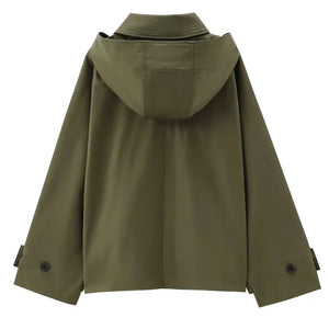 VILZSTUDIOS Green Oversized Hooded Jacket