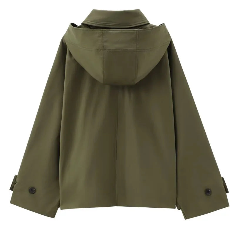 VILZSTUDIOS Green Oversized Hooded Jacket