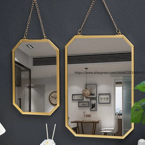 VILZSTUDIOS Nordic-Style Wrought Iron Square Wall-Mounted Mirror BathroomWall-Mounted Vanity Mirror Wall-Mounted Makeup