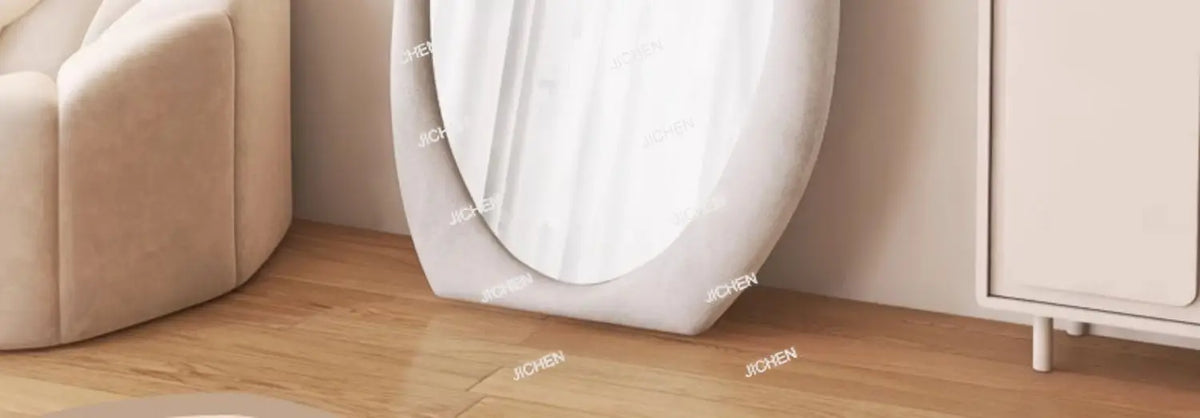 VILZSTUDIOS Full-length mirror Floor-to-ceiling Bedroom full-length mirror Special-shaped irregular cream ins wind fitting mirror