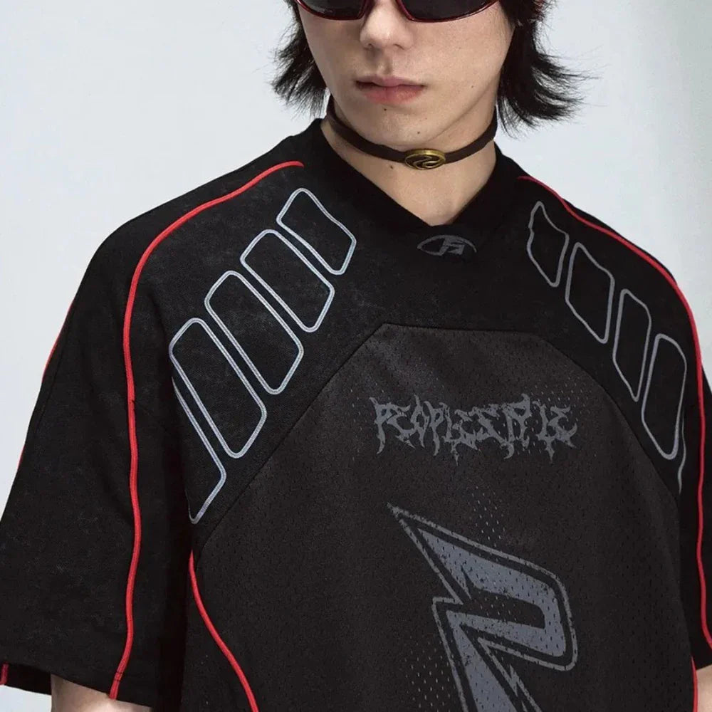 VILZSTUDIOS Breathable Mesh Racing Retro T-Shirt