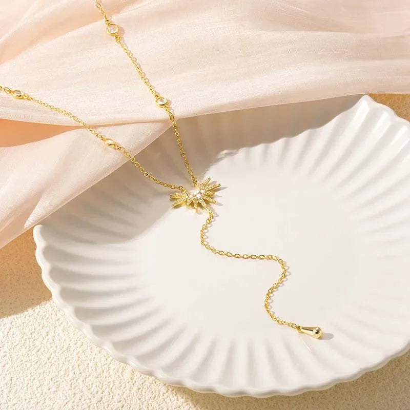 VILZSTUDIOS Fashion Gold Color Y-Shaped Necklace