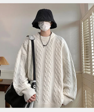 VILZSTUDIOS Classic Grey O-Neck Knitted Sweater