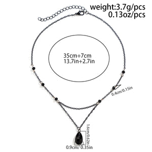 VILZSTUDIOS Gothic Crystal Beads Chain Necklace