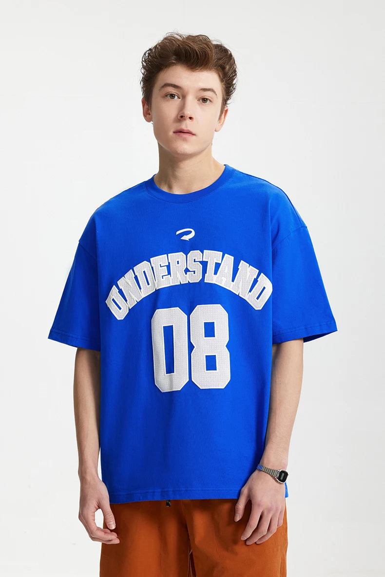 VILZSTUDIOS American Letter Print Cotton Casual T-Shirt