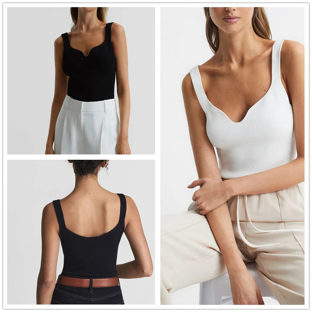 VILZSTUDIOS Chic French Knitted Tank Top