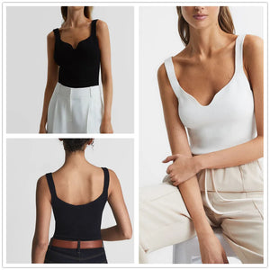 VILZSTUDIOS Chic French Knitted Tank Top
