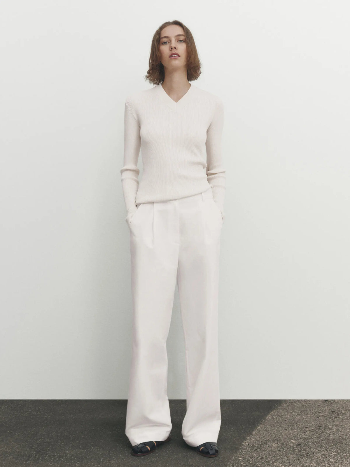 VILZSTUDIOS Lightweight French Twist Knit Sweater