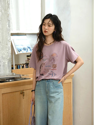 VILZSTUDIOS Stylish Loose Fit Cotton T-Shirt