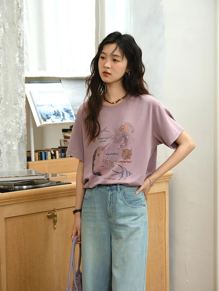 VILZSTUDIOS Stylish Loose Fit Cotton T-Shirt