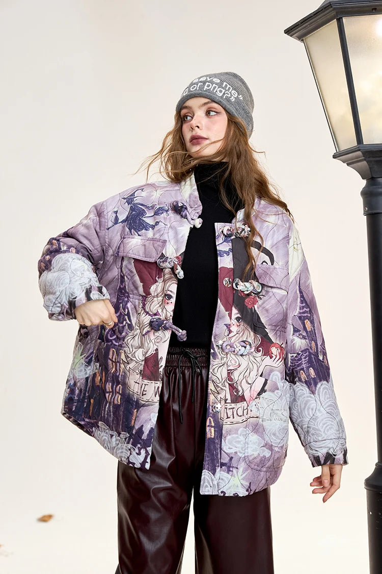 VILZSTUDIOS Trendy Original Printed Puffer Jacket