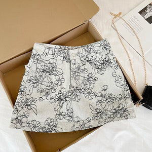 VILZSTUDIOS Chinese Jacquard Embroidered High Waist Skirt