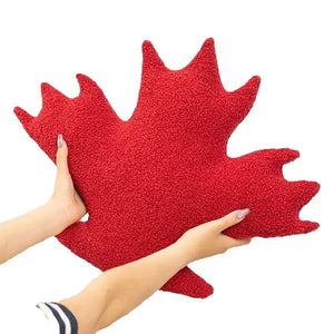 VILZSTUDIOS Canadian Flag Maple Leaf Plush Cushion