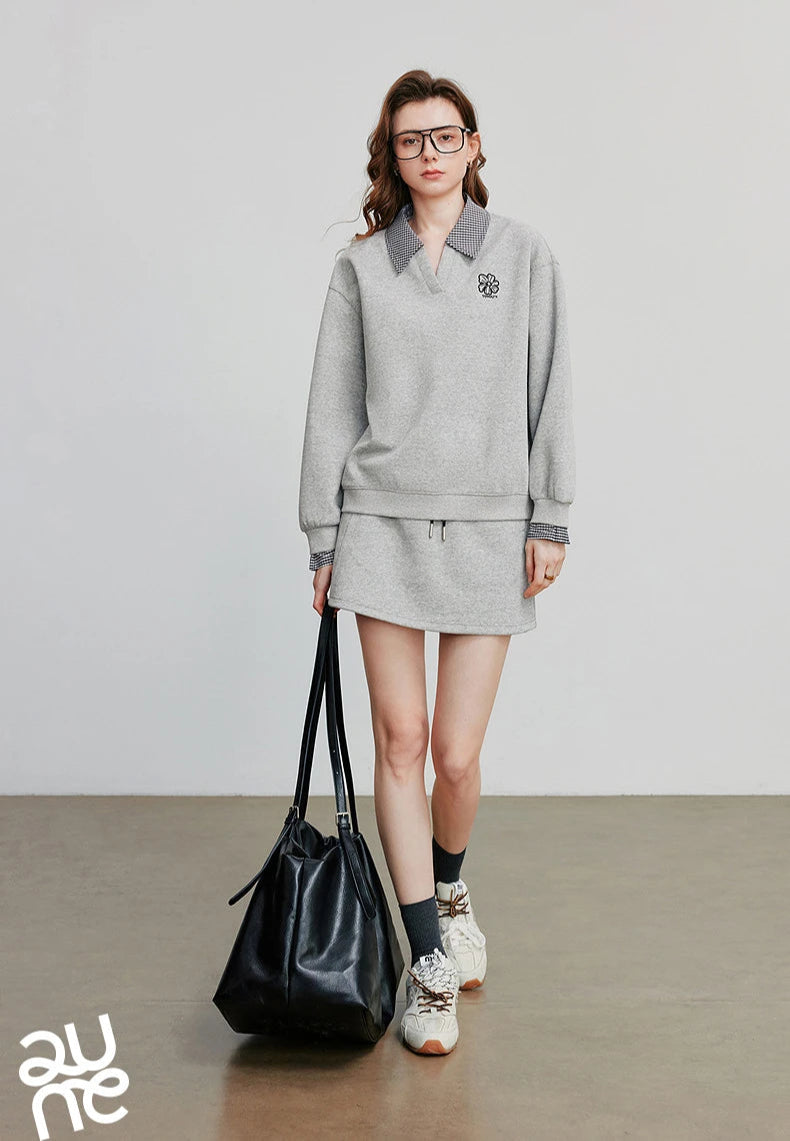 VILZSTUDIOS Stylish Autumn Cotton Casual Mini Skirt