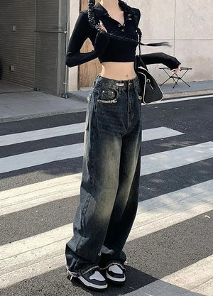 VILZSTUDIOS Retro Loose Wide Leg High Jeans