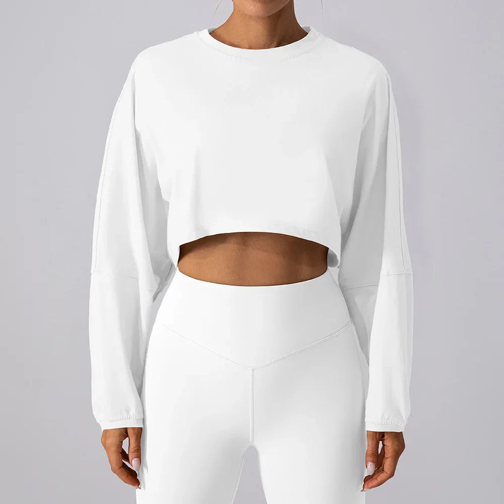 VILZSTUDIOS Breathable Long Sleeve Sports Crop Top