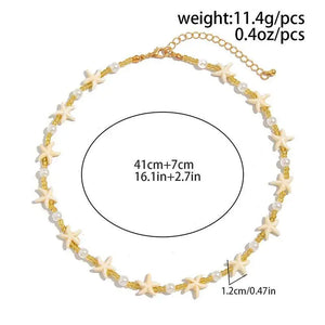 VILZSTUDIOS Vintage Crystal Bead Shell Necklace