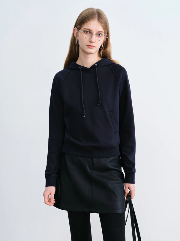 Solid Color Relaxed Fit Hoodie