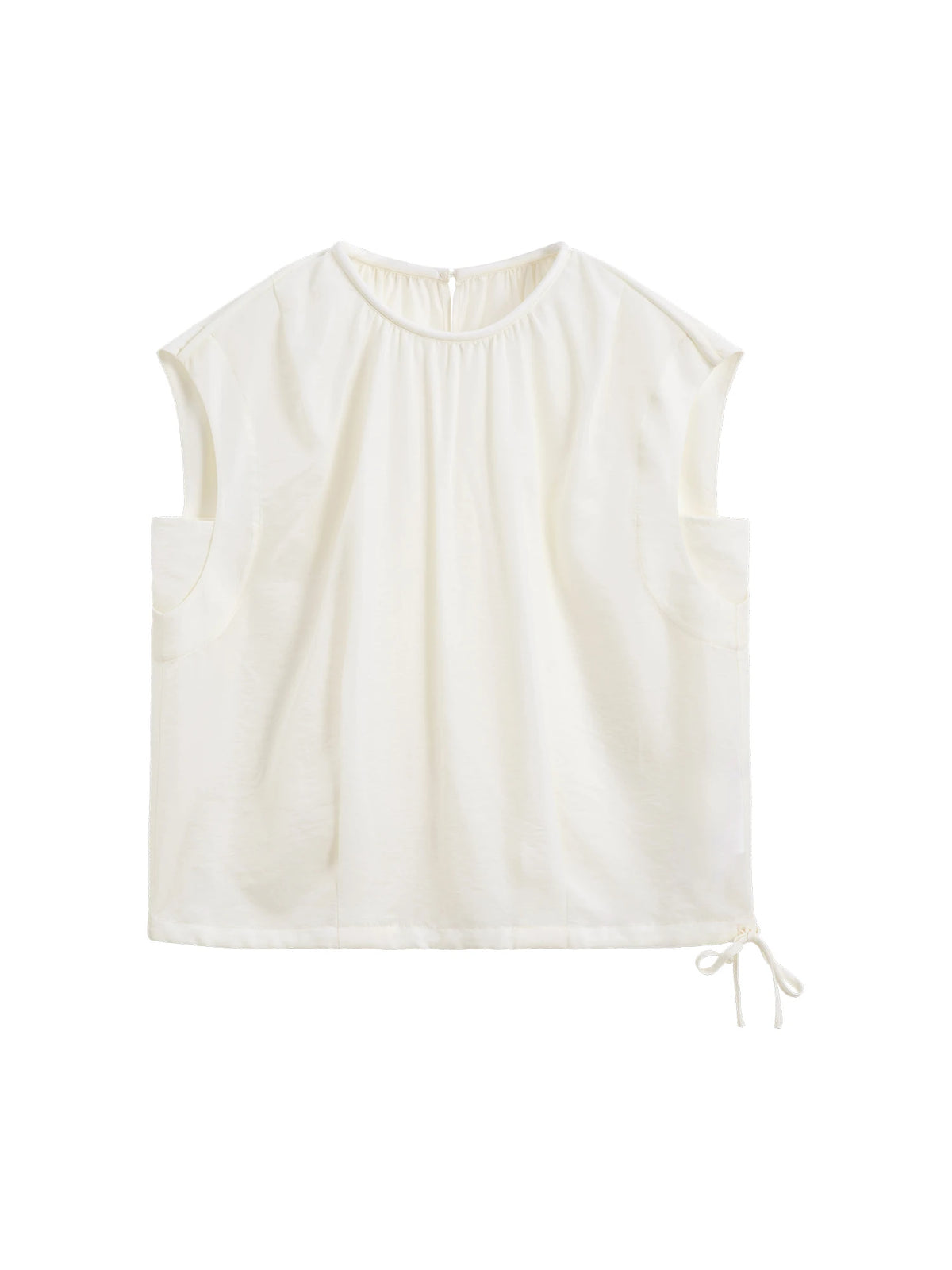 VILZSTUDIOS Luxury French Inspired Sleeveless Satin Blouse