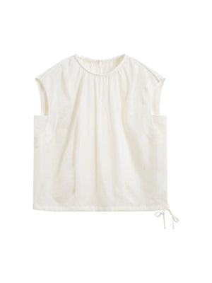 VILZSTUDIOS Luxury French Inspired Sleeveless Satin Blouse