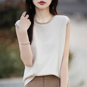 VILZSTUDIOS Casual Sleeveless Cotton Blouse