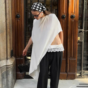 VILZSTUDIOS Elegant Loose Blouse with Shoulder Pads