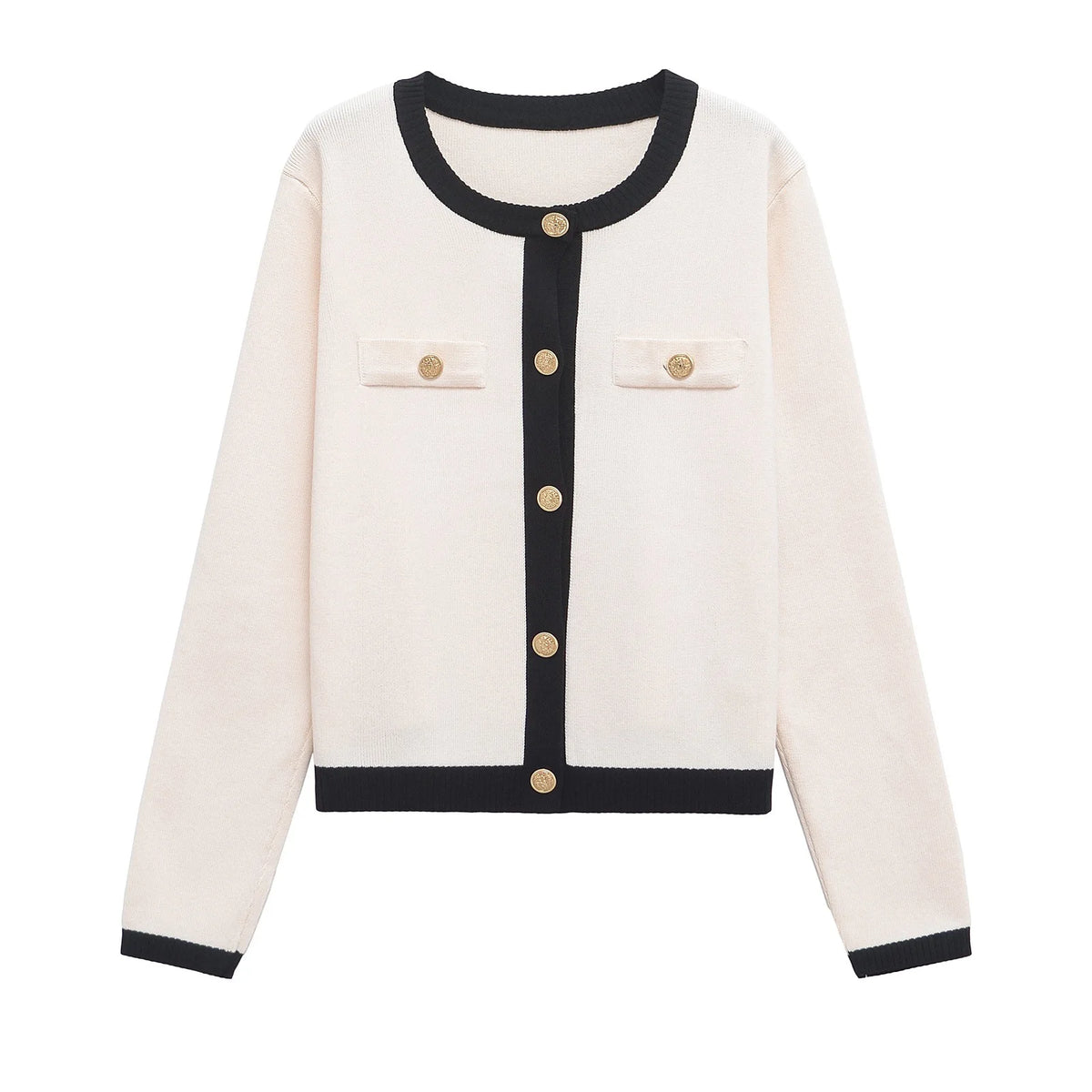VILZSTUDIOS Basic Knitted Round Neck Cardigan